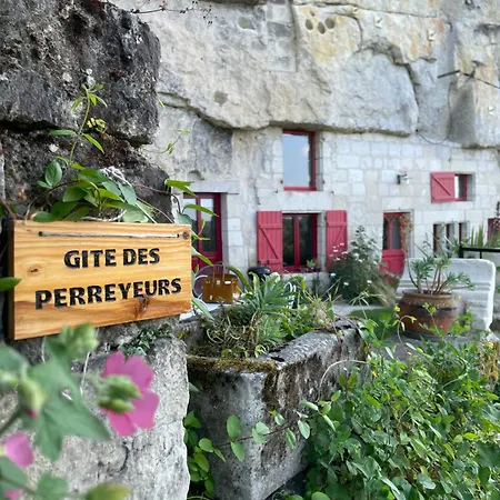 Des Perreyeurs - Maison Troglodyte Avec Vue Sur Loire Монтзоро